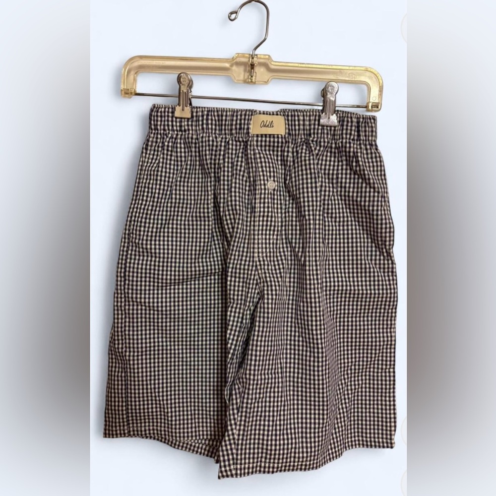 Oddli Navy and White Gingham Boxer Shorts
